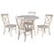 International Concepts 42 in. Solid Wood Round Dual Drop Leaf Dining Table with 4 Chairs, White/Heather Gray K-42DL-C613-4 - alternate 1